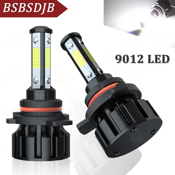 Pair 9012 HR2 LED Headlight Bulbs Kit High/Low Beam 6000K White High Power