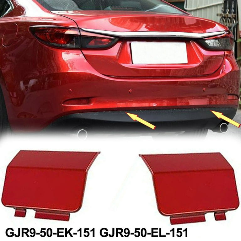 Pair ABS Red Car Rear Bumper Tow Hook Cap Cover Trim For Mazda 6 2013  2014-2018