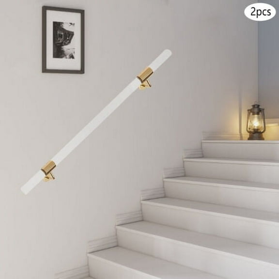 Pair Acrylic Handrail for Indoor Stairs Wall Mount Railing Stair handrail
