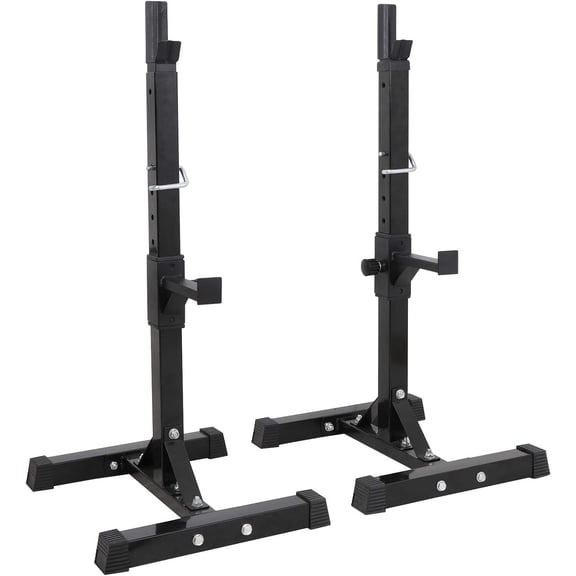 Pair of Adjustable Height 41"-66" Portable Dumbbell Racks Sturdy Steel Squat Rack Barbell Free Bench Press Stands Home Gym Load 550Lbs Dipping Station