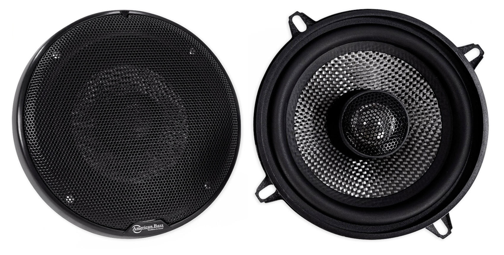 Pair American Bass SQ 5.25" 60w RMS Car Audio Speakers with Neo Swivel Tweeters
