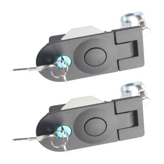 Pair Baggage Door Panel Latch Set, Flush Mount Push Button Compartment Latch for Trailer Access Door Replacement,