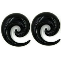 Pair 5/8" 16mm Black Acrylic Super Spirals tapers plugs gauges for Ears