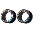 thumbnail image 1 of Pair Black Surgical Steel Abalone Shell Screw Fit Steel Tunnels Ear Plugs Gauges - size=1/2" (12mm), 1 of 1