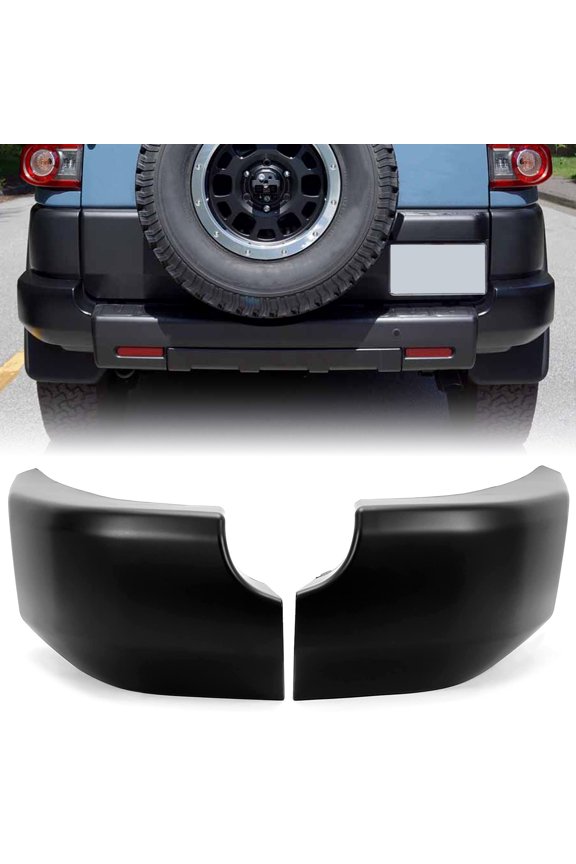 Pair Bumper End Caps Cover Compatible with 2007-2014 Toyota FJ Cruiser Replace for TO1105121, 5246235021 (Black Left Driver Side & Right Passenger Side)