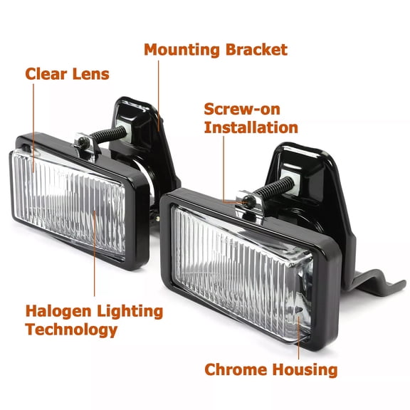 Pair Bumper Fog Lights Lamps For 1985-92 Chevrolet Camaro IROC-Z Z28 Coupe