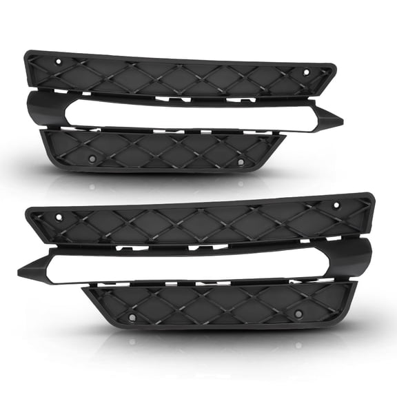 Pair Bumper Grille Fog Light Covers Left & Right Fit For 2012-2015 Mercedes Benz C250 C300 C350