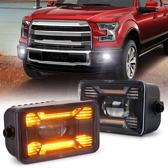 Pair Bumper LED Fog Lights Lamps Fit for Ford F150 2019 2020 Front Amber Lamps