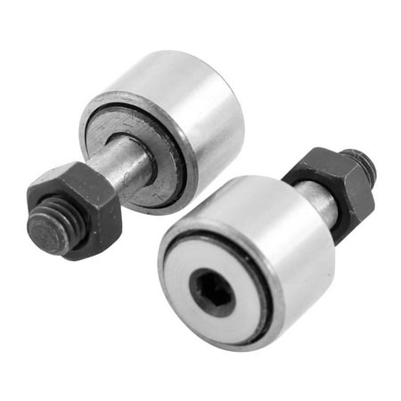 Pair CF5 4.8mm Dia Rod Stud Type Cam Follower Curve Hex Sockets Roller Bearings