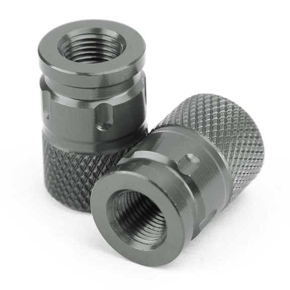 Pair CNC Titan-color Anti-Thief Tire Valve Stem Caps For Car Truck Bike Motorcycle