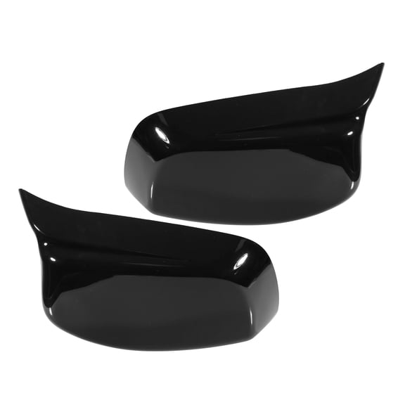 Pair Car Exterior Rear View Mirror Cover Cap Replacement for BMW 5 Series E60 E61 E63 E64 2004-2007 Gloss Black