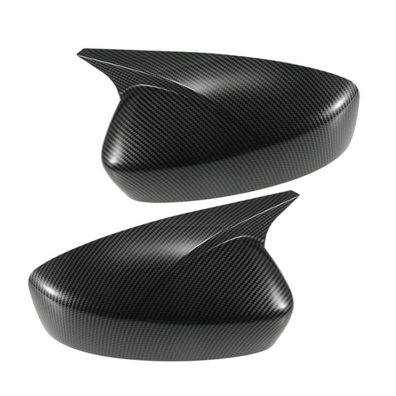 Pair Car Rear View Mirror Cover Cap Overlay Black Carbon Fiber Pattern for Mazda 3 Axela 2014-2019