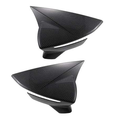 Pair Car Rear View Mirror Cover Cap Overlay Black Carbon Fiber Pattern for SEAT Leon Mirror Guard Covers