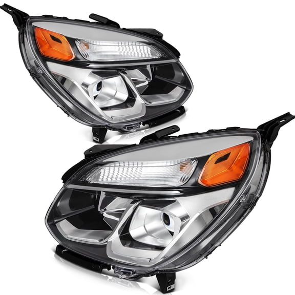 Pair Chrome Housing Headlights Assembly For 2016-2017 Chevy Equinox LT LS LTZ