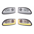 thumbnail image 1 of Pair Chrome Projection Headlights w/ Dual Function LED Light Bar for Peterbilt, 1 of 4