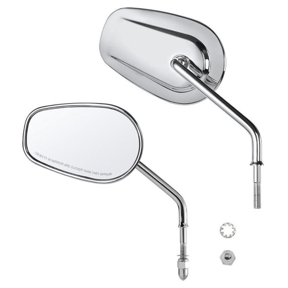 Pair Chrome Rear View Mirrors For 1955-2019 Harley-Davidson XL1200L XL883 XL883L
