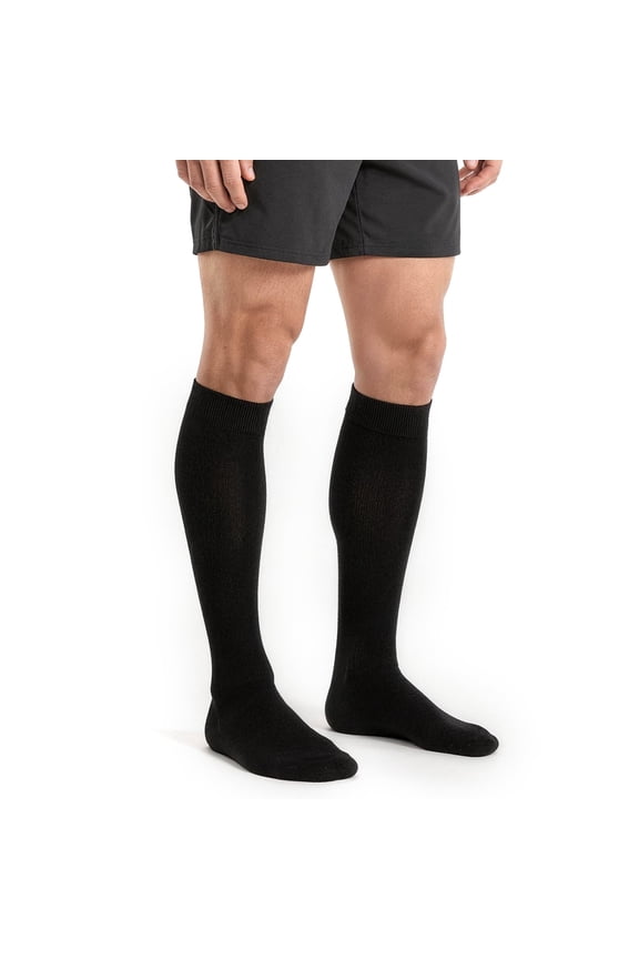 A Pair Compression Socks for Men Women, 20-30 mmHg Open Toe Compression, Graduated Knee High Support Socks ,Soothing Support & Leg Stability, Ideal for Travel, Running, Nurses, Office Work, Black, L