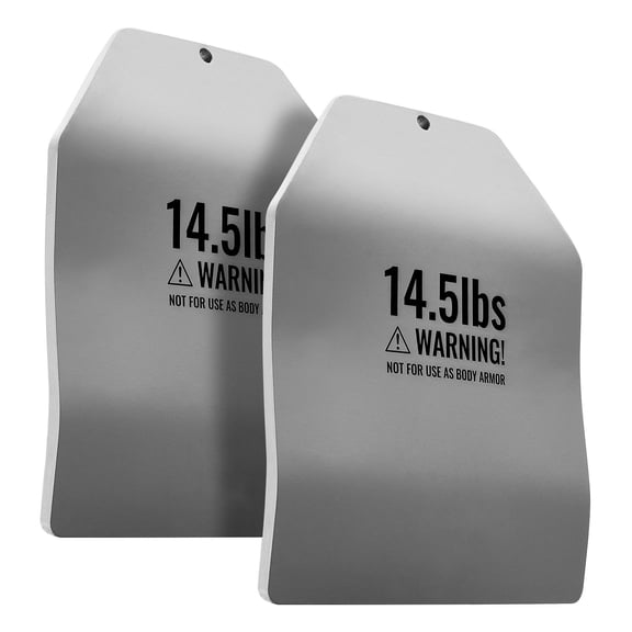 Pair Contoured Steel Weight Vest Plates 14.5 LBS Total Pair, Ergonomic Curved Weight Inserts Add Extra Load for CrossFit Strength Running Heavy Training