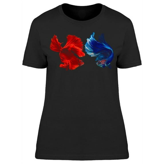 Pair Contrast Color Betta Siam T-Shirt Women -Image by Shutterstock, Female x-Large