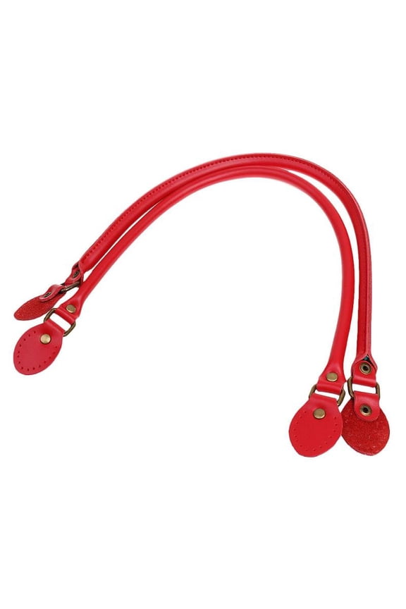 Pair DIY Leather Purse Bag Handles Straps 60cm Replacement Handbags Accessories - Red