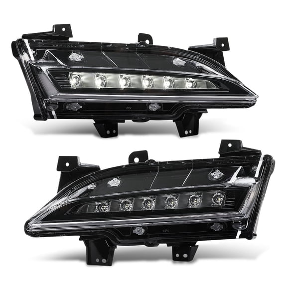 Pair Daytime Running Light Set Fog Lights Driver & Passenger Side Fit For 2015-2019 Lincoln MKC