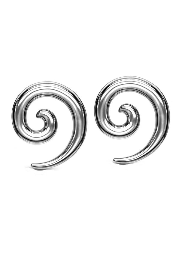 Jewelry Steel Spirals Ear Stretching Plugs Gauges, 0g