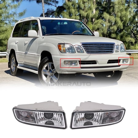 Pair Fog Lamps Daytime Running For 1998-2007 Lexus LX470 Front Bumper Fog Lights