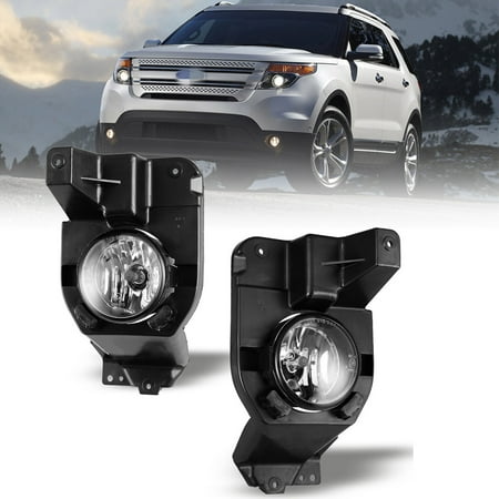 Pair Fog Lights For 2012-2015 Ford Explorer Driving Clear Bumper Lamps w/Bulbs