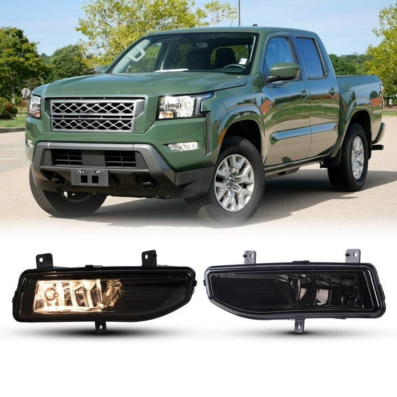 Pair Fog Lights for 2022 2023 2024 2025 Nissan Frontier OEM Front Fog Light Assembly Replacement Smoked Lens Fog Lamps w/Switch and Wiring Harness