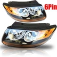 thumbnail image 1 of Pair For 2007 2008 2009 2010 2011 2012 Hyundai Santa Fe  Left + Right Parking Headlights Head Lamp 6 Pin, 1 of 24