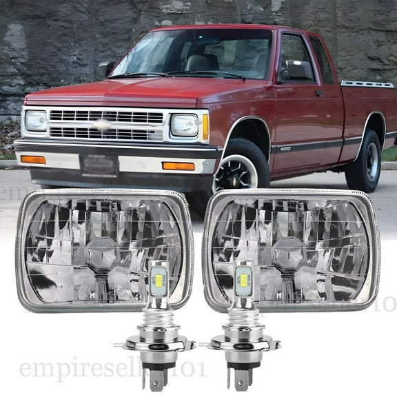 Pair For 82-93 Chevy S10 Blazer GMC S15 7X6" Projector LED Headlights Hi/Lo Beam