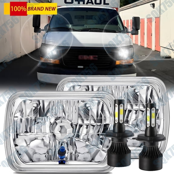 Pair For Chevy Express Cargo Van 1500 2500 3500 7x6 5x7 LED Headlight Hi/Lo Beam