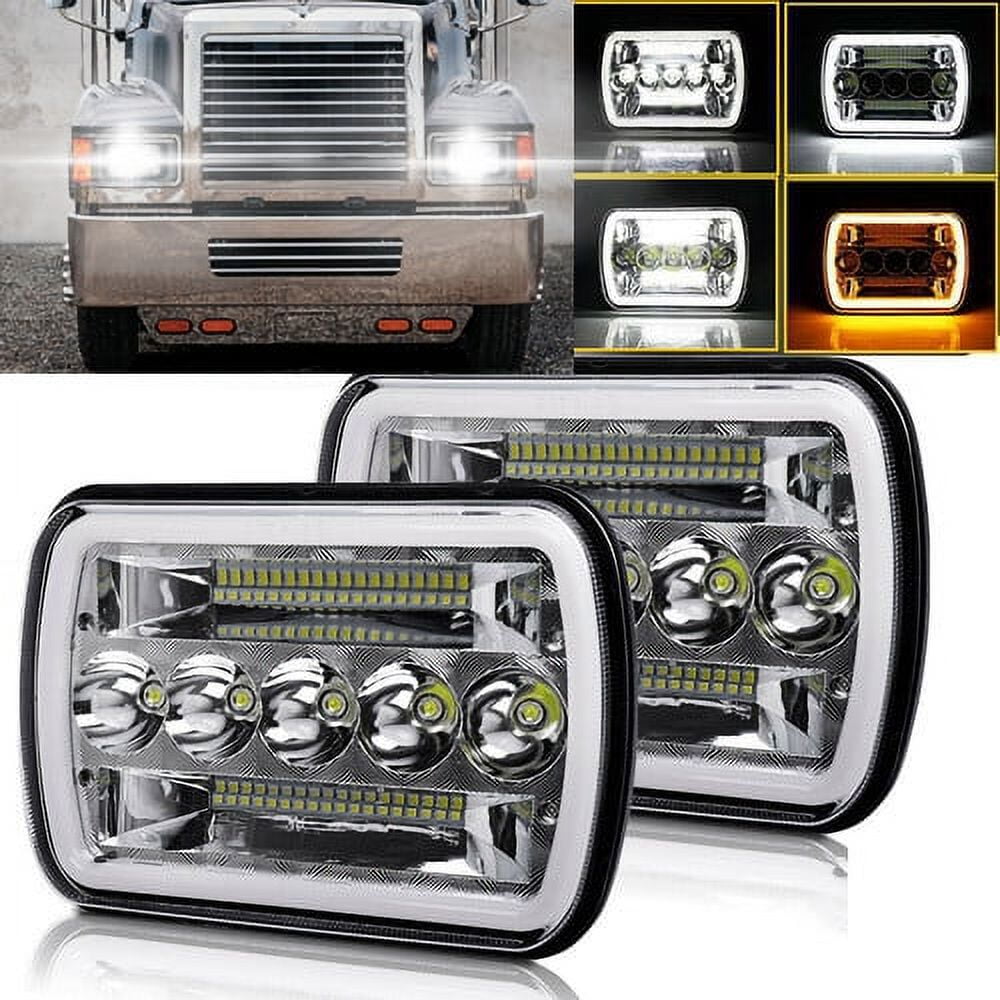Pair 5x7" 7x6" LED Headlights HI/LO H6054 For Dodge D150 D250 D350 W150 - Foto 2