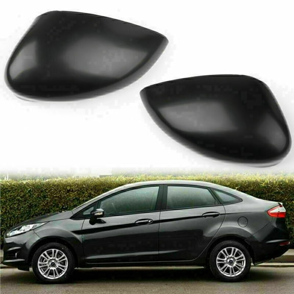 Pair For Ford Fiesta 2009-2015 Car Rearview Side Mirror Cover Kit Matte Black SG