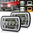 thumbnail image 1 of Pair For Ford Ranger 1983-1988 5x7" 7x6" LED Headlight High/Low DRL Turn Signal Lamp, 1 of 10