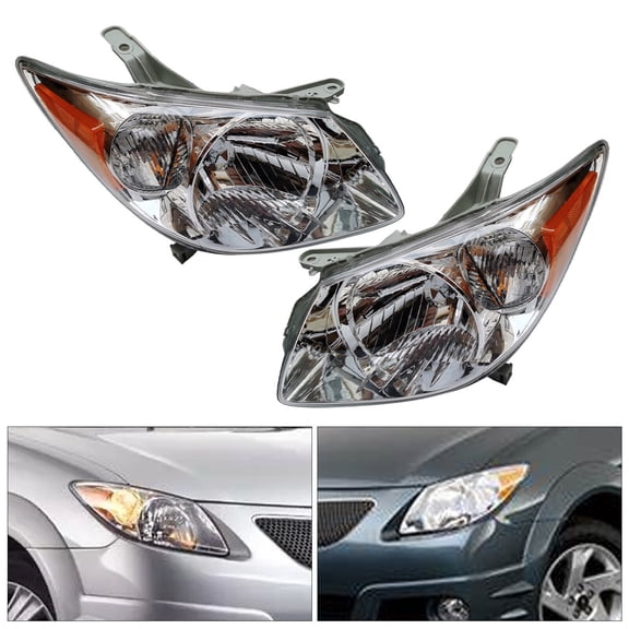 Pair For Pontiac Vibe 2005 2006 2007 2008 Halogen Headlights Headlamps Housing Set Pair Left+Right