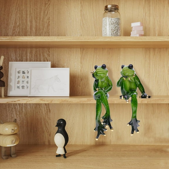 Pair of Statues - Resin Sitting Sculpture for Garden Decor, Outdoor Patio, Fairy Gardens - Cute Animal Figurines for Home, Bonsai, Tabletop & Landscape Decoration