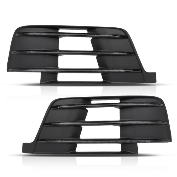 Pair Front Bumper Lower Fog Light Grille Grill Cover Left & Right Side Fit For 2016-2019 Audi Q7 S-Line