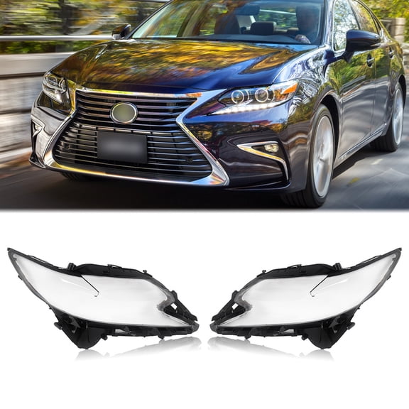 Pair Front Headlight Headlamp Lens Covers Shell For 2016 2017 2018 Lexus ES XV60