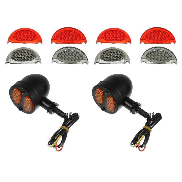 Pair Front Rear Motorcycle Turn Signal Light 4 Wires LED