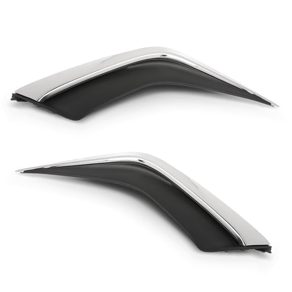 Pair Front Trim Bumper Trims Black & Chrome Left&Right Fit For 2019-2024 Lexus ES350/ES250/ES300h/ES300