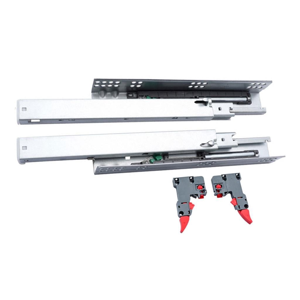 Pair Full Extension Drawer Slides Soft Close Undermount Runners Quick ...
