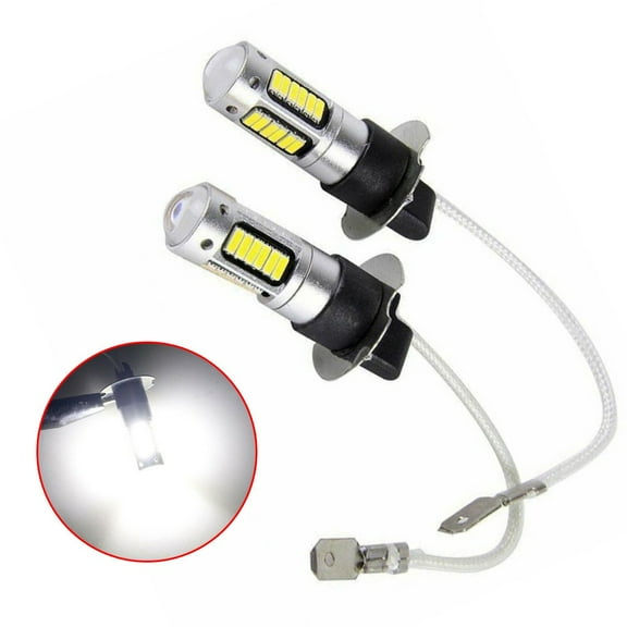 Pair H3 Led Fog Light Bulbs Conversion Kit Super Bright Canbus 6000K White 100W