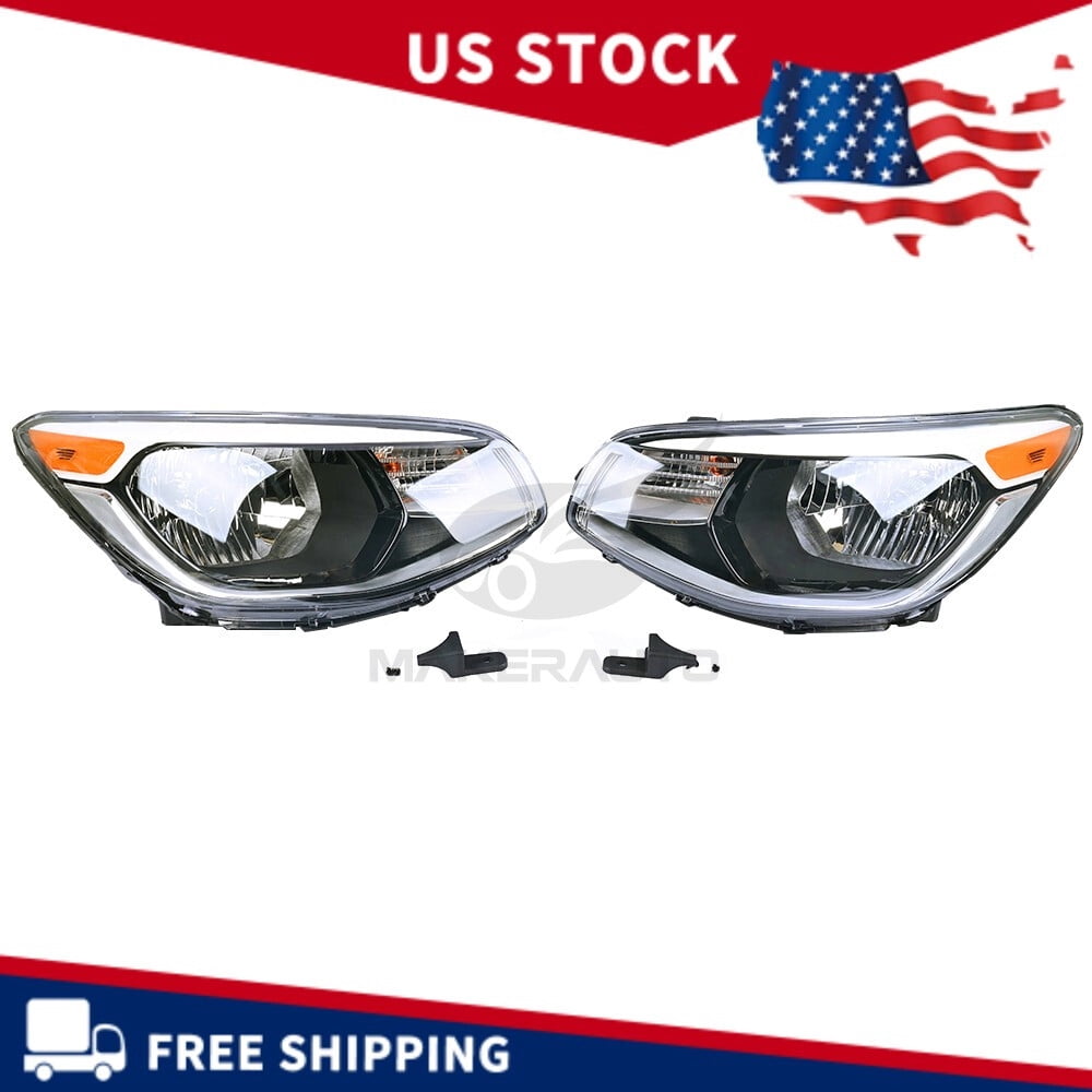 Pair Halogen Headlight Fits For Kia Soul 2014-2019 W/O Bulb 92101B2270 92102B2270