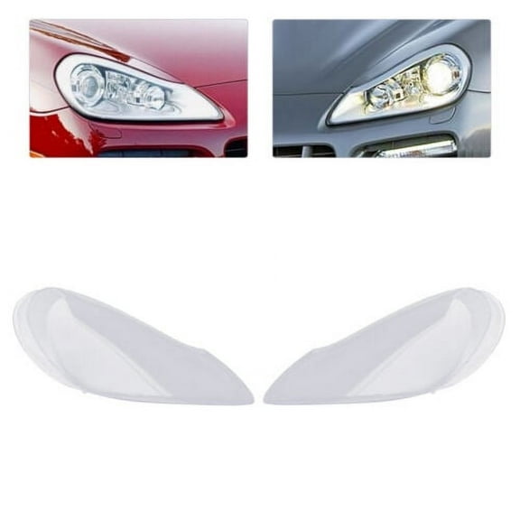 1 Pair Clear Headlight Lens Cover Transparent Shell Fit For Porsche Cayenne 2008-2010 Left Right