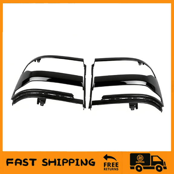 Pair Headlight Trim Bezel Cover Black For 2016-2018 Chevy Silverado 1500 LH+RH