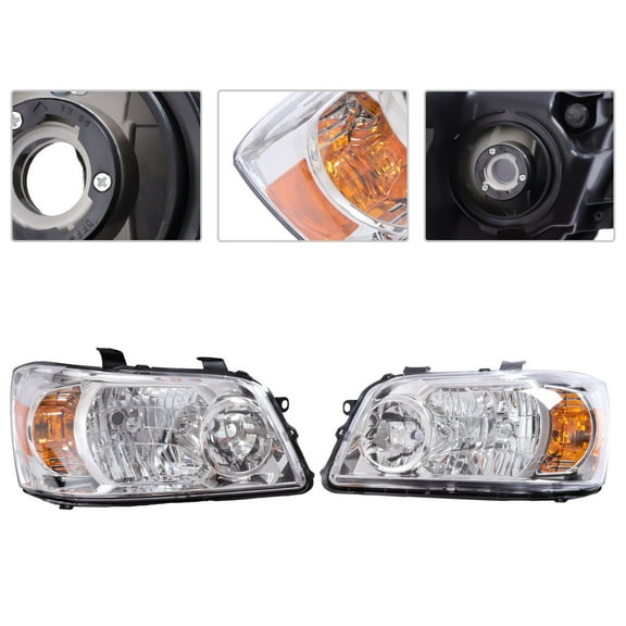 Pair Headlights Front Lamps for 2004-2006 Toyota Highlander Front Left & Right Side Direct Replacement