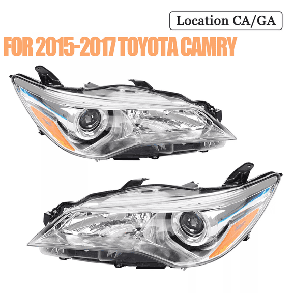 Pair Headlights Headlamp For 2015 2016 2017 Toyota Camry LE SE XLE XSE 15-17