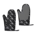 thumbnail image 1 of A Pair Of Heat Insulation And Anti-Perm Gloves 7×11in Thick Anti-Perm Palm With Silicone Piece Lanyard Design Is Easy To Hang Dark Gray Geometric Patterns_1 (2), 1 of 8