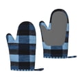 thumbnail image 1 of A Pair Of Heat Insulation And Anti-Perm Gloves 7×11in Thick Anti-Perm Palm With Silicone Piece Lanyard Design Is Easy To Hang Midnightblue Buffalo Plaid Check Tartan Scotland_1, 1 of 8